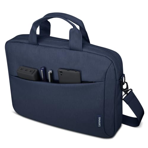 Lenovo 16" Laptop Bag T210 (ECO), Water-Resistant Laptop Sleeve Case with EVA Protective Padding, Dual Compartments, Travel Strap, Eco-Friendly Recycled Material, Fits Up to 16-Inch Laptops, Navy