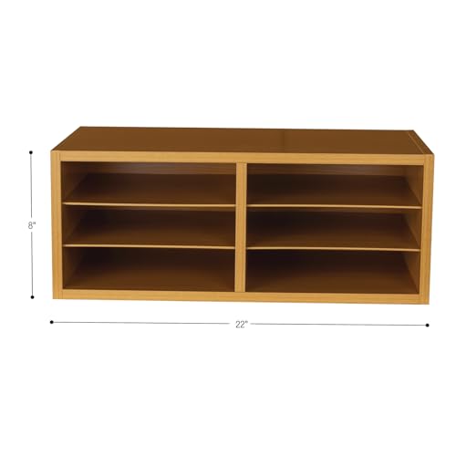 Really Good Stuff Oak 6-Slot Mail Center with Trays Single Color, 6 Trays