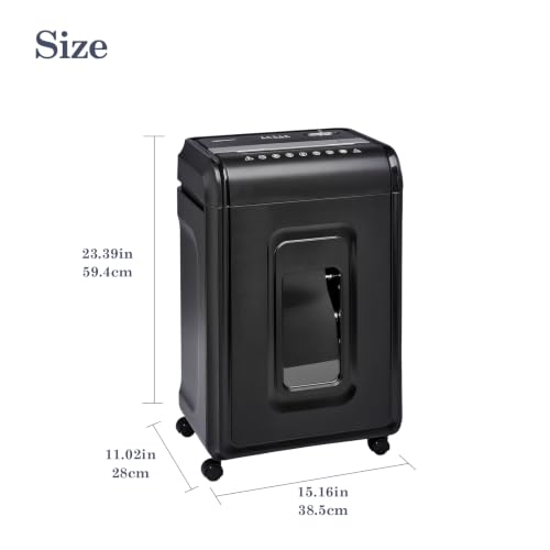 Primero Basics 18‑Sheet Micro‑Cut Paper Shredder for Home Office – P‑4 Security, 30‑Min Continuous Run, 7‑Gallon Bin, Portable on 360° Casters, Anti‑Jam, Quiet Micro‑Cut Document Shredder