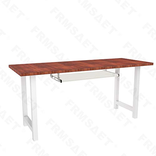 FRMSAET Under Desk 20/24/30 inch Keyboard Drawer Platform (30 in, White)