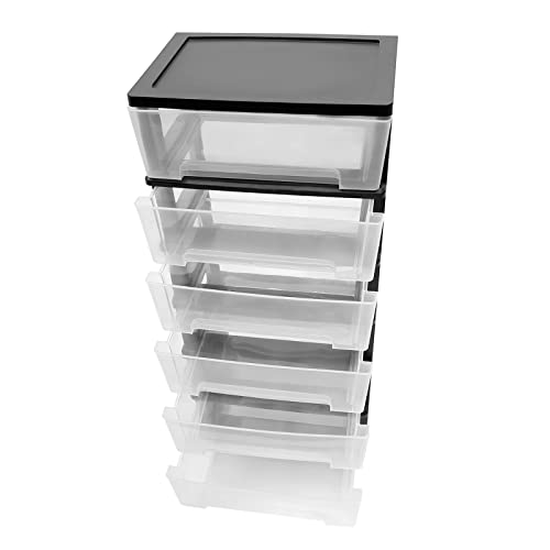 6 Clear Drawer Storage Organizer Rolling Cart,Movable Storage Tower for Closet with Wheels,Plastic Cart Organizer for Home Office Classroom