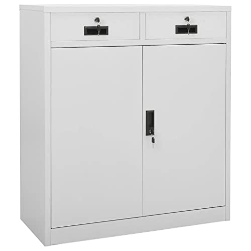 QINXIXINAIXI Office Cabinet with Planter Box Light Gray 35.4"x15.7"x49.2" SteelOffice File Cabinets Filing Cabinets for Home Office
