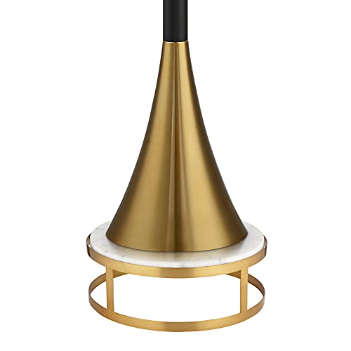 Piazza Brass and Black Torchiere 78" Tall Floor Lamp with Riser