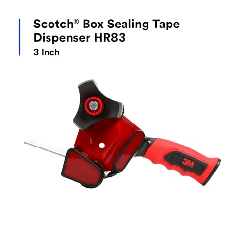 3M Scotch Box Sealing Tape Dispenser HR83, Portable, Versatile, 3 in