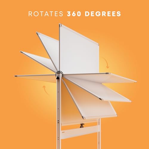 Kamelleo Rolling Whiteboard on Wheels 60" x 46", Double Sided White Board