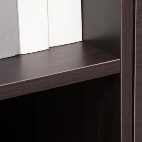Vinsetto Lateral File Cabinet with Wheels, Mobile Printer Stand with Open Shelves and Drawers for A4 Size Documents, Walnut