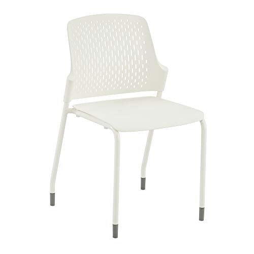 Safco Next Stacking Chairs, (Qty. 4), White, 20.1" D x 19.75" W x 32.25" H