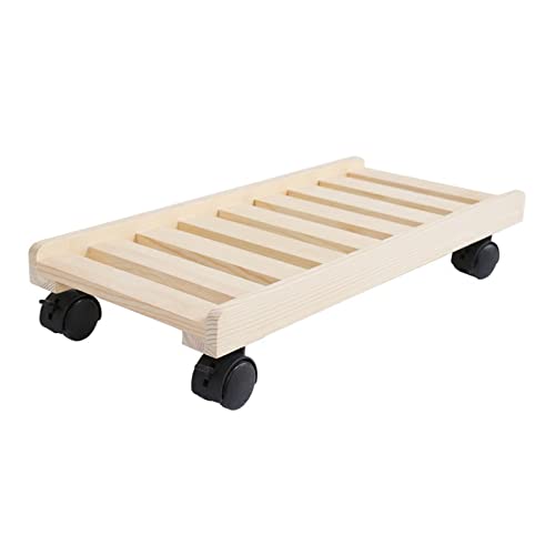 Computer Tower Stand Printer Table Computer Host Stand with Wheels Under Home Office Desk, CPU Rolling Stand, Computer Tower Cart, Wood Mobile PC Holder Computer Stand for Desktop Tower