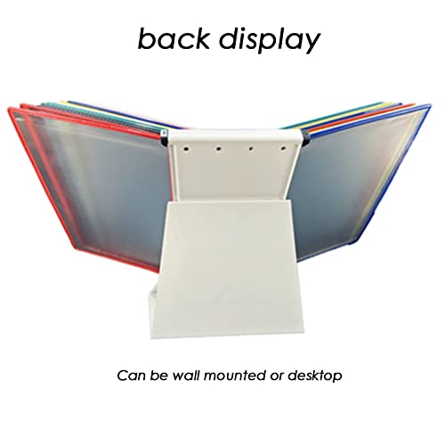 GFSGHZZ Wall Mount Reference and Display System - Wall Mount Catalog Display Rack, Wall Mounted Reference System, with 20 Easy-Load Pockets - 40 Sheet Capacity - A4 Letter Size,Black