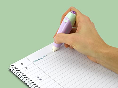 Pentel XZTT805K-WY Knoky Correction Tape with Push Mechanism, Ergonomic Shape, Refillable, Length 6 m, Width 5 mm, Casing Colour Light Green, 1 Pack = 12 Blister Cards