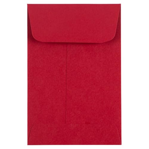 LUXPaper #4 Coin Envelopes | Peel & Press | 3'' x 4 1/2'' | Ruby Red | 80lb. Text | 500 Qty