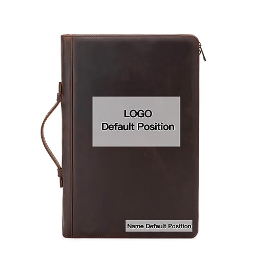 Geslun Personalized Leather 3 Ring Portfolio for 8.5 x 14" Pad & 15" Laptop