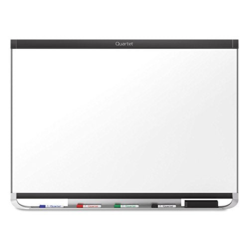 Quartet Magnetic Whiteboard, Porcelain, White Board, Dry Erase Board, 8' x 4', Black Frame, Prestige 2 Duramax (P558BP2)
