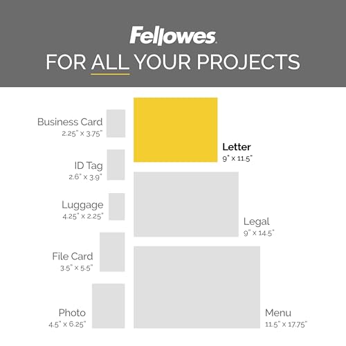 Fellowes Thermal Clear Laminating Pouches, Letter Size Sheets, 5 Mil, 200pk