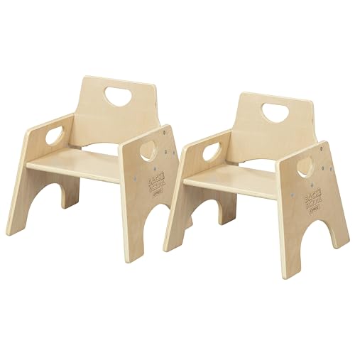 Back2School Express Toddler Chairs, 8in Seat Height, 2-Pack, Natural