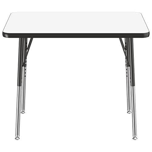 FDP 24" x 36" Rectangle Dry-Erase Table w/Swivel Glide Legs - Black