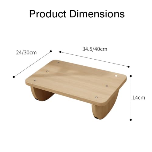 Ergonomic Under Desk Footrest for Office,Under-Desk/Sofa with 180° Rocking Motion,Solid Wood Frame 330lbs Load Capacity(White,30x40x14cm)