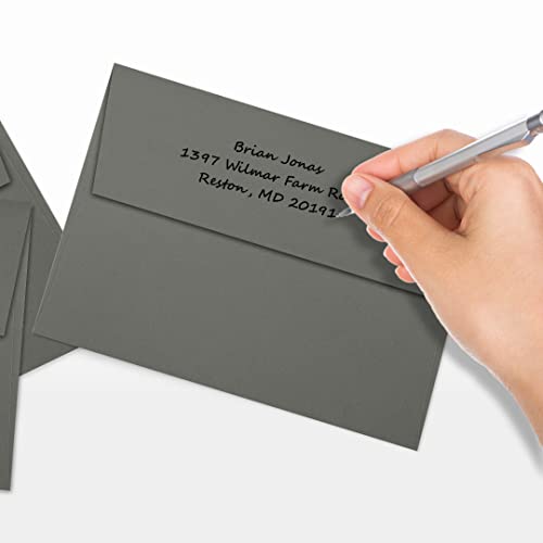 LUXPaper A7 Invitation Envelopes | Peel & Press | 5 1/4" x 7 1/4" | Smoke Gray | 80lb. Text | 500 Qty