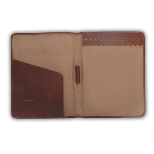 CestAntiQ Heavy Duty Buffalo Leather Legal Pad Portfolio with Binder - Tan