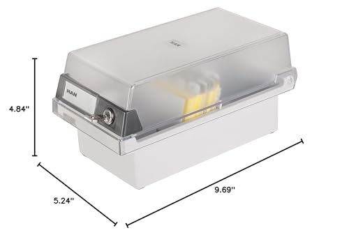 HAN 967-S-631, Card filing box Special Edition A7 landscape. Innovative, attractive design holds 800 cards with lock, readjustable lid supplied with large inscription label, light-grey-translucent