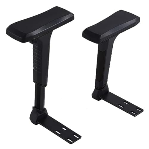 4D Height Adjustable Chair Armrest Pair, Black Replacement Arms for Gaming & Executive Chairs