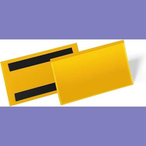 Durable Magnetic Document Pouch 150 x 67 mm, Pack of 50 Pieces, Yellow