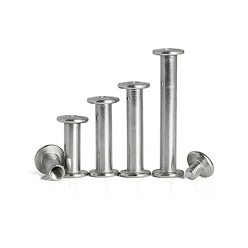 5/10X 304 Stainless Steel Leather Bag Belt Photo Scrapbook Album Book Post Binding Screw M5x6-60mm Screw Nail Rivet Bolt (Color : Silver, Size : 5pcs 5x45mm) ( Color : Silver , Size : 5pcs 5x30mm )
