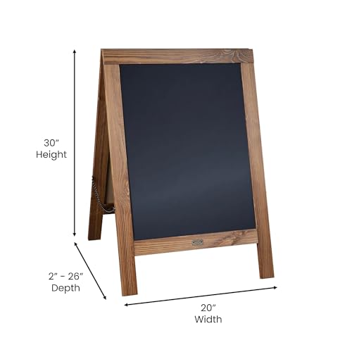 Flash Furniture Magnetic A-Frame Chalkboard Sign, 30" x 20", Brown