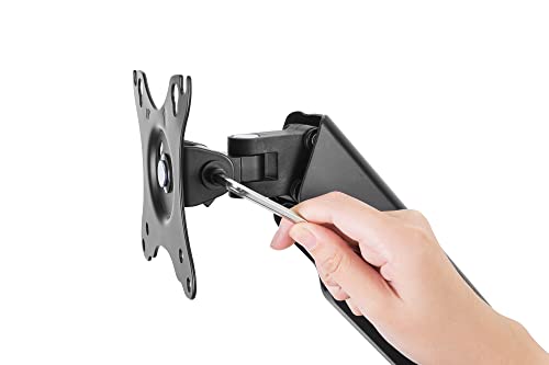 DIGITUS Monitor Wall Mount with Gas Lift and Swivel Arm - for 15-32" Screens - 9 kg Max. Load - VESA 75x75 & 100x100 - Swivel, Tilt, Rotate and Height Adjustable - Black