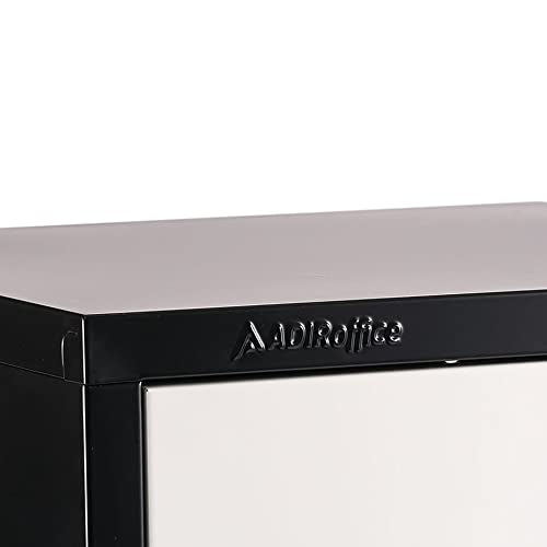 AdirOffice Large School Locker with 6 Doors 6 Hooks Storage Locker - Metal Storage Locker Cabinet Ideal for School, Garage, Office Lockers - (6 Door, Black Body/White Door)