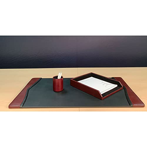 Dacasso Burgundy Leather Desk Set, 3-Piece