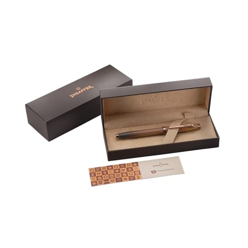 Sheaffer 100 9374 Coffee Edition Matt Brown Fountain Pen with Regal Brown PVD Appointments and Signature mid band - Medium Point