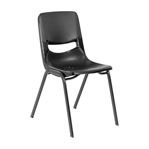 Flash Furniture Hercules Flex Comfort Classroom Stack Chair, Black