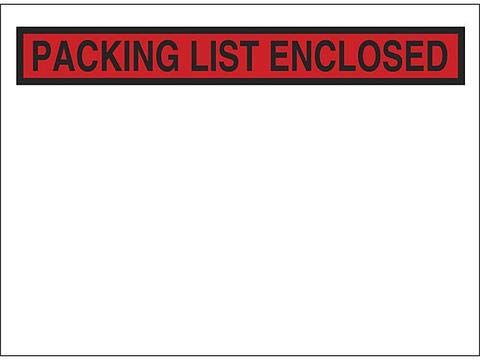 1000 pieces (5.5X7) Clear with "PACKING LIST ENCLOSED" printing pouch envelope bag for invoice packing slip (5.5X7)
