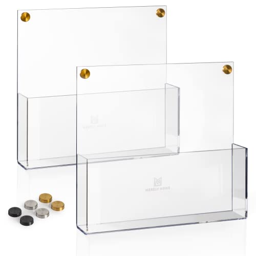 Merely Home Clear Acrylic Wall File Holder 2 Pack, Wall Mount Mail Sorter
