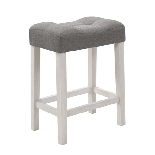 Ball & Cast 4 Piece Dining Table and Chairs Set with Charging Station, Farmhouse Wooden Kitchen Island-Table w/USB&Typc C&Power Outlet, 59" Behind Sofa-Table w/3pcs Upholstered Stools,White&Grey