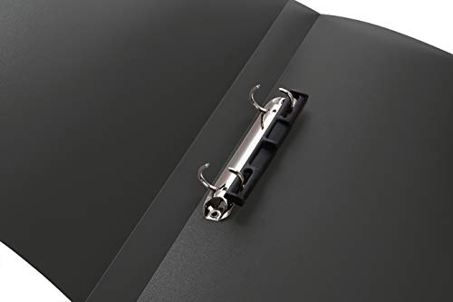 HERMA Ring Binders A4 Black Translucent Set 60 Pieces Slim 2 Rings 25mm Wide Plastic Ring Binder with Holdback for Kids, Boys and Girls
