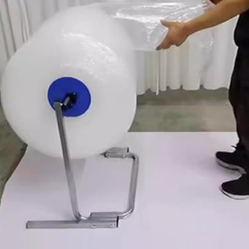 XDRGOOIUY Easy to Assemble Bubble Foam Wrap Roll Dispenser Stand, Steel, Manual Bubble Cushioning Wrap Foam Holder