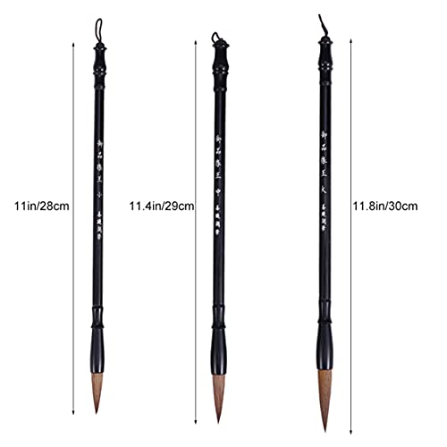 Chinese Caligraphy Brush, 3pcs Japanese Brush janpaness Calligraphy Brush Chinese Painting Brush Watercolor Ink Hair Writing Brush Kanji Art Brush Calligraphy Ink Vintage Fountain Pen Student