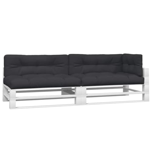 fsahslih 5-Piece Pallet Cushions for Outdoor Patio Furniture, Black Fabric Sofa Pads for Wood Pallet Seating, Thick Sectional Seat and Back Cushion Set for Garden Couch