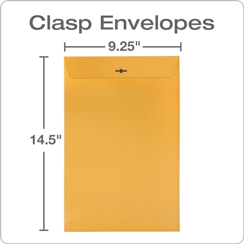 Quality Park 37894 Quality Park Clasp Envelopes, 9-1/4x14-1/2, 28lb, Brown Kraft, 100/Box,Light Brown