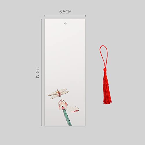 Bookmark 10Pcs Color Thickened Bookmarks with Tassels Water-Grained Paper Can be Handwritten 8 Styles Metal Bookmark (Color : 4) (4)