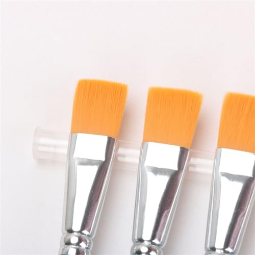 WGTYOA Flat Nylon Oil Painting Brush Single Pearl Watercolor Acrylic Wood Rod Gouache Pen