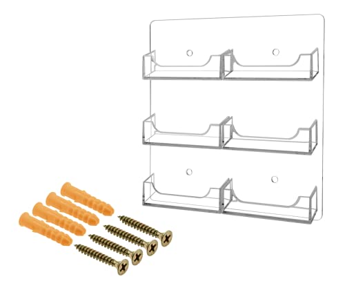 Marketing Holders 24 Pack Hanging Business Card Holders Multi Pocket 8.25" x 7.5" Clear Acrylic Vertical Rack with Hardware for 3.5" x 2" Horizontal Gift or Appointment Cards