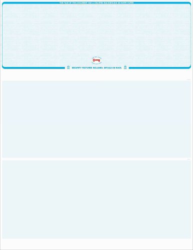 250 Blank Computer Check Stock - Check on Top - Blue (Linen Blue)