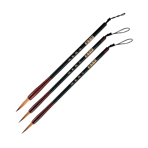 Chinese Caligraphy Brush, Sumi Drawing Brush, Calligraphy Pens Chinese Japanese Brushes Set Ink Painting Writing Art Drawing Professional Paint Brushes Set 3 Size