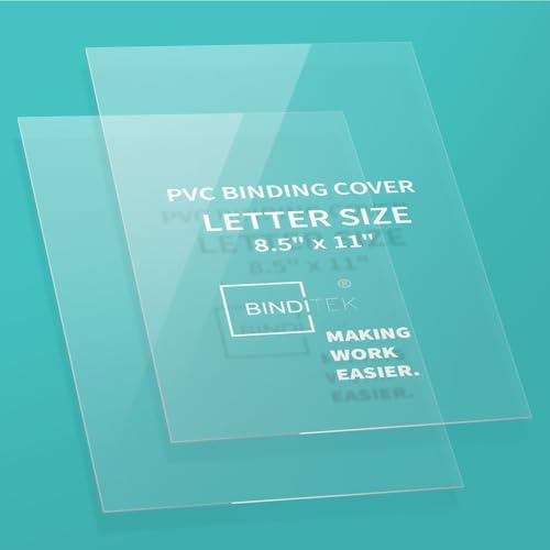 Binditek 5 Mil PVC Binding Covers, 8.5 x 11 Inches, Clear, 200 Pack