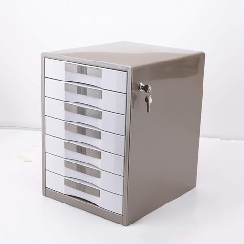ROSPFKELSC Lockable Aluminum Alloy File Cabinet with 3 Drawers, Office Organizer for Desk, Metal Storage Unit – 30x35x41cm (A1 Color)