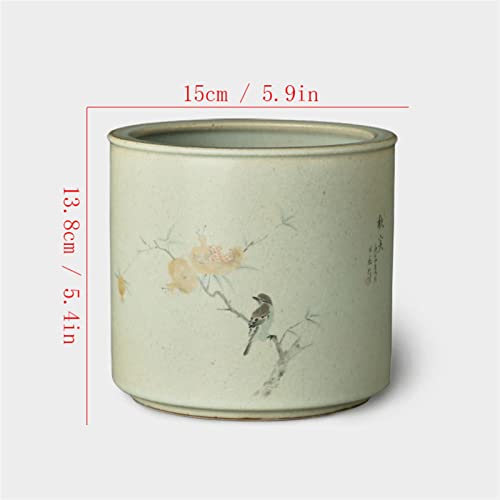 TOMYEUS Pencil Holder Pen Holder New Chinese Hand-Painted Ceramic Retro Pen Holders Office Desktop Pencil Eyebrow Pencil Storage Cup Desk Pen Cup Pencil Cup Pot Desk