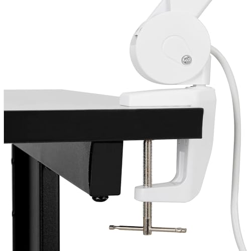 Global Industrial LED Magnifying Lamp with Covered Metal Arm, 8 Diopter, White